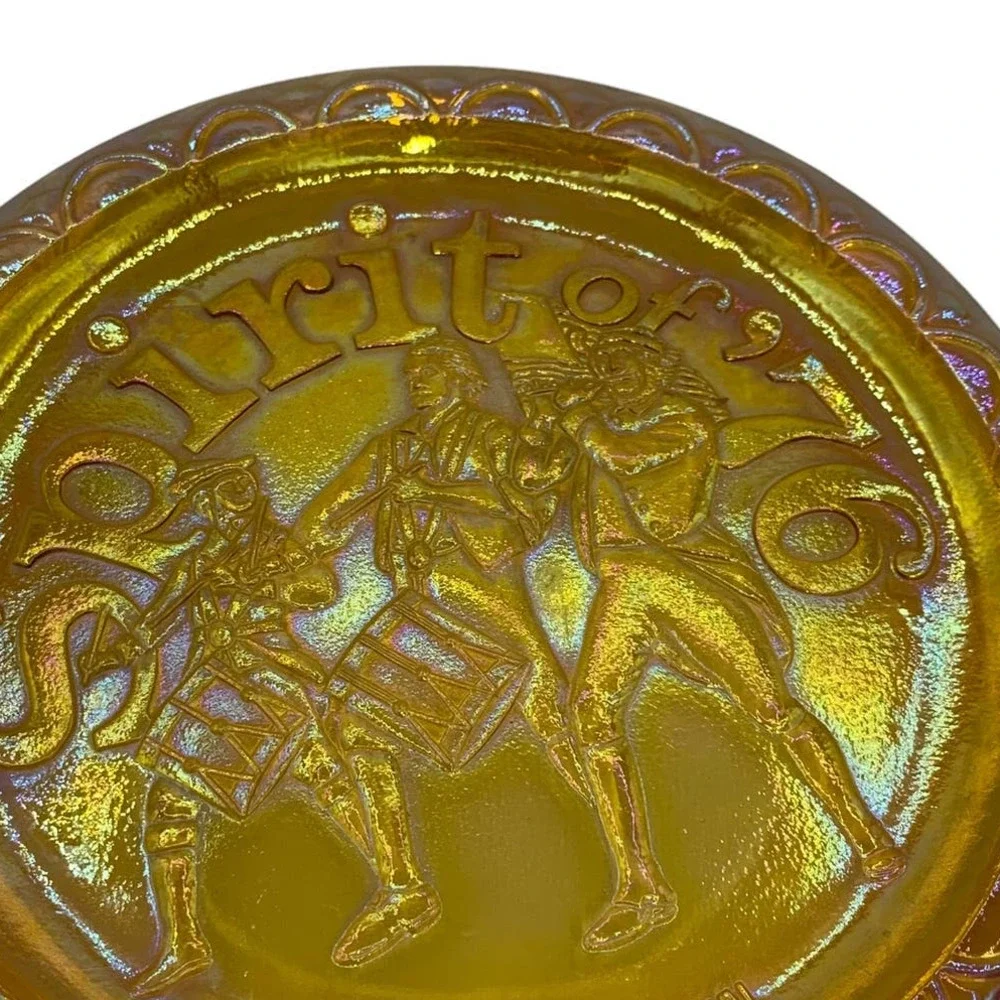 Indiana Glass Co. 1776-1976 Commemorative‎ Plate SPIRIT OF '76 Fife & Drum